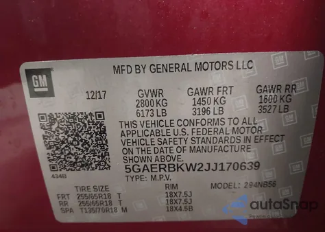 2018 Buick Enclave Essence from USA, damaged, VIN 5GAERBKW2JJ170639
